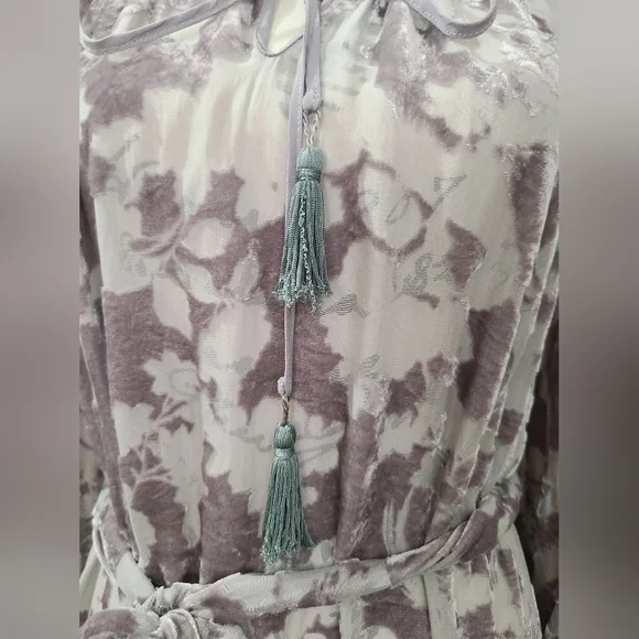 Jade Collection Johnny Was Velvet Burnout Floral Fairycore Tie Tassel Boho Dress - Picture 3 of 6